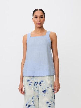 Masai Madisa Linen Square Neck Top in Skyway at Nordstrom, Size Xx-Large