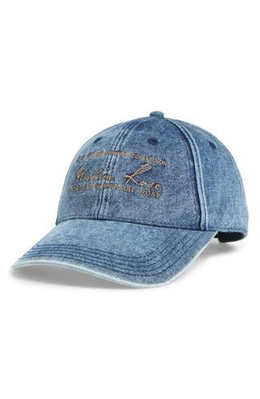 Martine Rose Signature Embroidered Denim Baseball Cap in Blue at Nordstrom