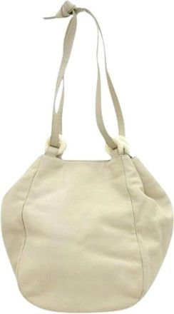 Loewe Pre-owned Shoulder Bags, female, White, Size: ONE SIZE Pre-owned Leather Shoulder Bag