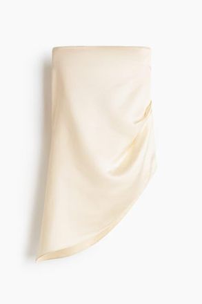H&M Satin Bandeau Top in Cream at Nordstrom, Size Medium