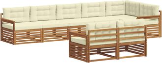 vidaXL Conjunto De Sof&aacute;s De Exterior 8 Uds. Natural Y Crema Vidaxl