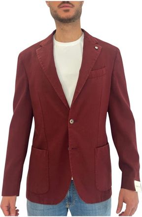 L.B.M. 1911 Giacca Monopetto - Heren - Blazers - Rood - M - Wol - Jassen