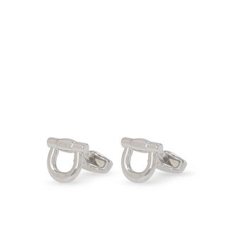 Ferragamo Clips Bars, male, Gray, ONE SIZE, Gancini Cufflinks