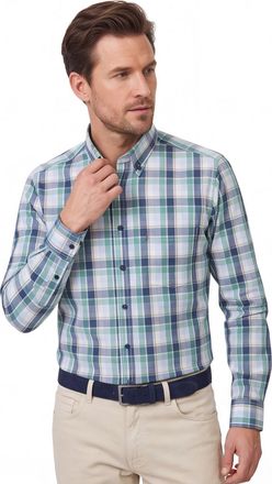 Casamoda blauwe overhemd 100% katoen Casa Moda button-down collar