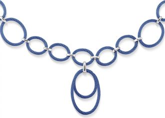 Alór Womens Interlock Drop Necklace In Blueberry