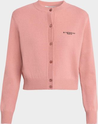 Givenchy Wool-Cashmere Crewneck Cardigan