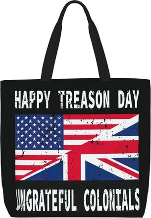 Generic Women Handbag Happy Treason Day Ungrateful Colonials Ladies Shopping Shoulder Bag Lightweight Retro Shopping Bags, For Gym, Graduation, Wedding, Birth