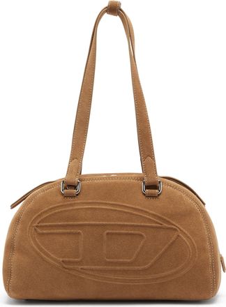 Diesel 1DR Dome-Suede shoulder bag with Oval D logo - Shoulder Bags - Unisex - Beige