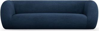 Cosmopolitan Design Sof&aacute; 3 plazas de tejido boucl&eacute; azul oscuro