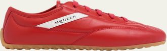 Alexander McQueen Box Leather Low-Top Sneakers