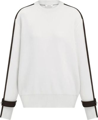 Ferragamo buckle-trim crew-neck sweater - women - Virgin Wool - M - White