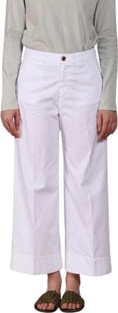 Mason's New York Studio Cropped Chino Pant - Dames - Wijde Broeken - Wit - S - Katoen - Broeken