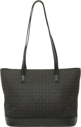 Celine Black Canvas Leather Shoulder Bag Tote Bag (Pre-Owned)