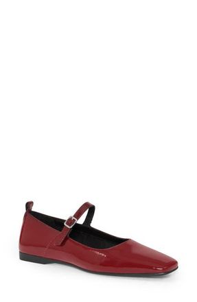 Vagabond Delia Mary Jane Flat in Dark Red Patent at Nordstrom, Size 10Us