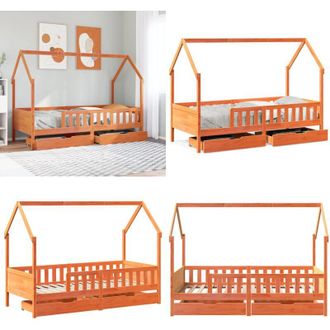 vidaXL Giroletto per Bambini con Cassetti 90x190cm Legno Massello Pino - Letto per bambini - Cassetto sotto letto