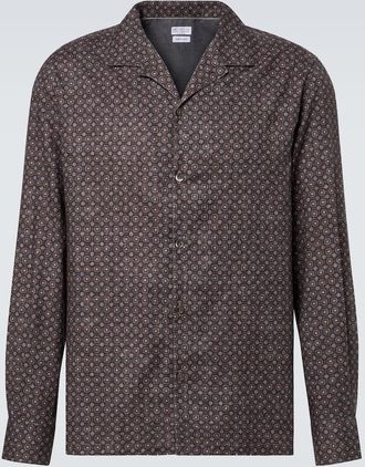 Brunello Cucinelli Camicia in cotone con stampa