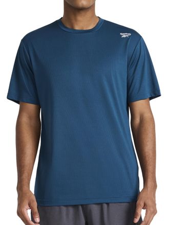 Reebok Apparel Mens Sprint Short Sleeve T-Shirt, Standard Fit, Lightweight Stretch Waffle-Knit Fabric, Majolica Blue, XL