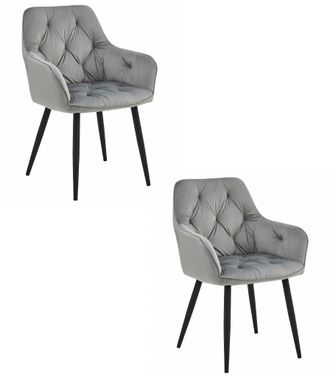 OEM Silla Jork - Terciopelo Gris Plateado / Patas Negras X 2