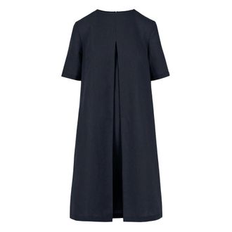 Bomboogie Vestido lino acampanado - Dresses - Mujer - Azul - L