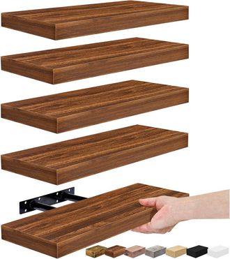 Sorbus Set Of 5 Wall Mounted Floating Shelves