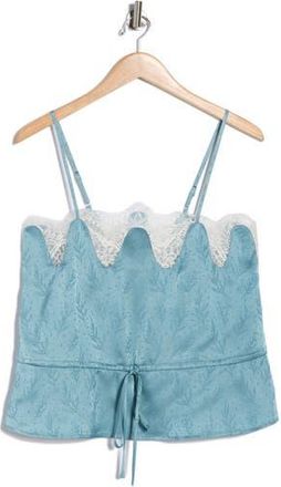 NSR Scalloped Lace Trim Satin Camisole in Light Blue at Nordstrom Rack, Size X-Small