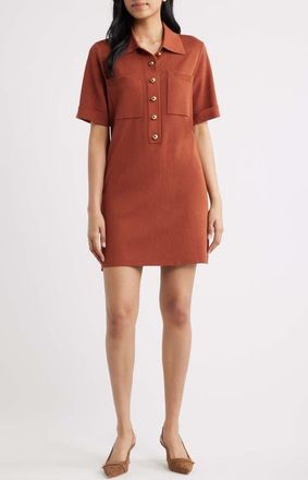 Eliza J Polo Sweater Dress in Rust at Nordstrom, Size Xx-Large