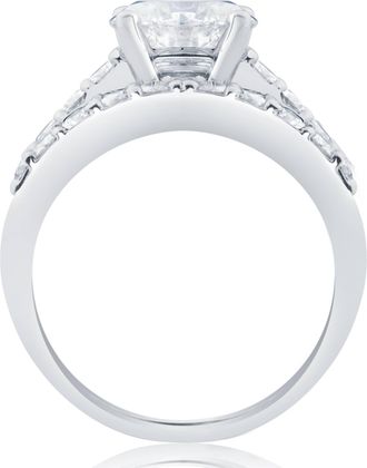 Pompeii3 Certified 3ct Diamond Engagement Ring Wedding Band Set 14k White Gold Lab Grown