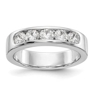 Diamond2Deal 14k White Gold Lab Grown Diamond Wedding Band Ring 1Ct Clarity- VS Color- D-E