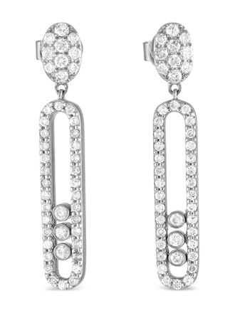 Luxury Bazaar 14kt witgouden oorbellen met diamond - Zilver