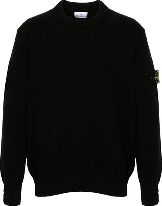 Stone Island Compass-badge sweater - men - Cotton/Elastomultiester - L - Black