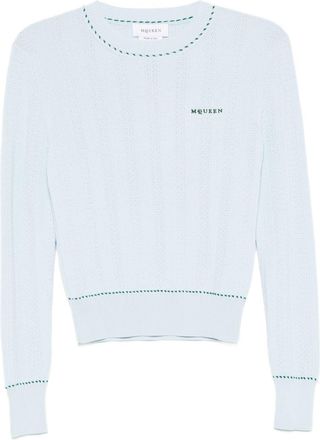 Alexander McQueen Logo-Embroidered Sweater - Womens - Viscose/Polyester
