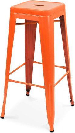 Oviala Taburete de bar de metal naranja mate