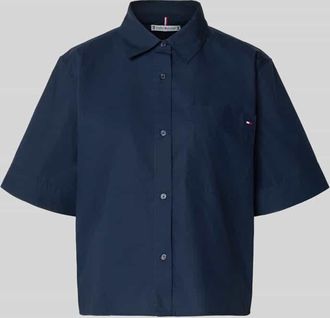 Tommy Hilfiger Boxy Fit Hemdbluse aus reiner Baumwolle in Marine, Gr&ouml;&szlig;e XL
