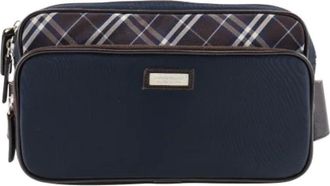 Burberry Pre-owned Nylon crossbody-bags - Dames - Vintage Heuptassen - Blauw - ONE Size - Nylon - Vintage