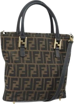 Fendi Pre-owned Handbags, female, Brown, Size: ONE SIZE Pre-owned Canvas Handbag