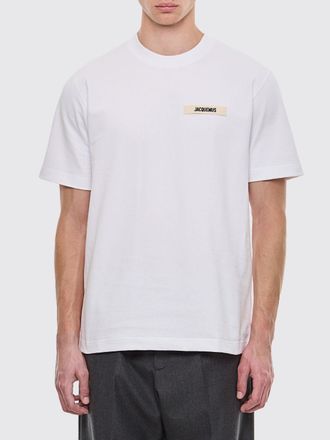 Jacquemus T-shirt in cotone a girocollo con logo applicato a contrasto