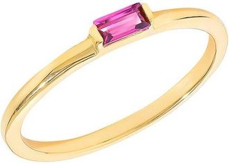 Tiramisu 14K Over Silver 0.15 Ct. Tw. Rhodolite Garnet Solitaire Ring