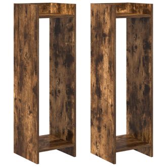 vidaXL Soporte De Plantas 2 Pcs Roble Ahumado 30 X 30 X 100 Cm Vidaxl