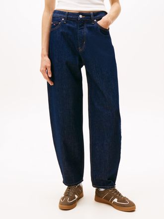 Tommy Jeans Tapered-fit-Jeans TOMMY JEANS JEANIE BALLOON DI4156, Damen, Gr. 26, L&auml;nge 30, denim schwarz, Denim/Jeans, Obermaterial: 99% Baumwolle, 1% Elasthan, un