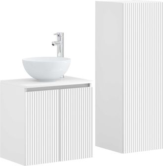 vidaXL Juego De Muebles De Ba&ntilde;o 2 Uds. Blanco 33 X 34,5 X 100 Cm Vidaxl