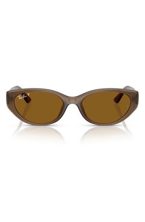 Ray-Ban 55mm Polarized Pillow Sunglasses in Transparent Brown at Nordstrom