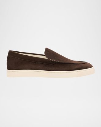Brunello Cucinelli Men & apos;s Hybrid Venetian Suede Slip-Ons