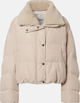Brunello Cucinelli Piumino in misto cotone con shearling