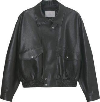 Dunst Cropped Alter-Leather Blouson - Dames - Leren en Su&egrave;de Jassen - Zwart - XL - Leer - Jassen