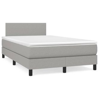 vidaXL Vidaxl - Letto A Molle Materasso E Led Grigio Chiaro 120x190 Cm Tessuto
