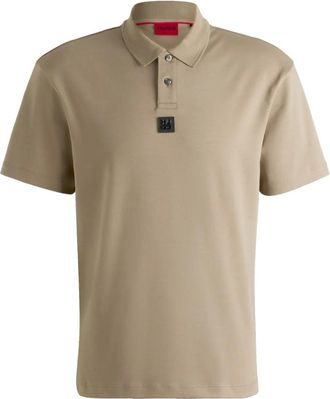 HUGO BOSS Polo con applicazione logo - Toni neutri