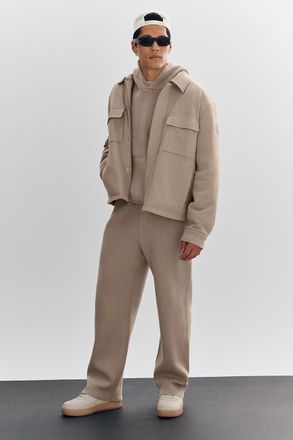 Alo | Scholar Straight Leg Sweatpant in Gravel Beige, Size: Medium