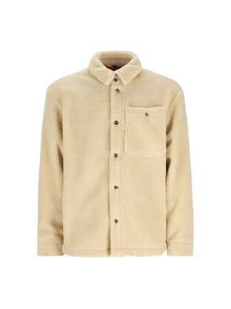 Napapijri Sherpa-Style Fleece Shirt-Jacket with Button-Front Closure