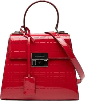 Burberry Pre-owned Handbags, female, Red, Size: ONE SIZE Pre-owned Satchel