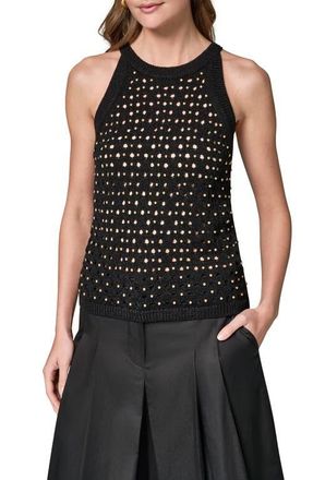 DKNY Hotfix Cotton Blend Sweater Vest in Black at Nordstrom, Size X-Large